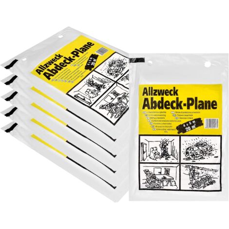 Kotarbau – Lot de 10 films plastiques transparents 4 x 5 m – Protection contre poussière et peinture – Polyéthylène recyclé – Pour rénovation et déménagement