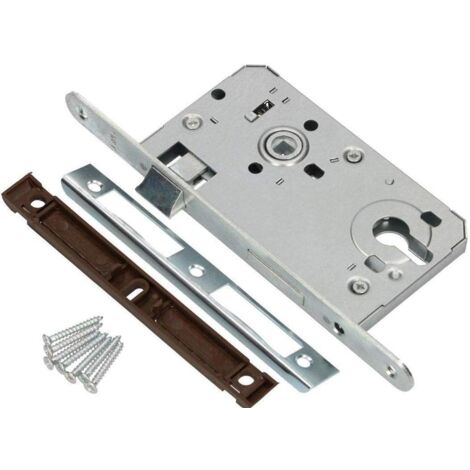 Kotarbau – Serrure à larder DIN gauche 72/55 mm – Cylindre profilé en acier galvanisé – Contre-plaque inoxydable – Sécurité renforcée pour portes d'entrée