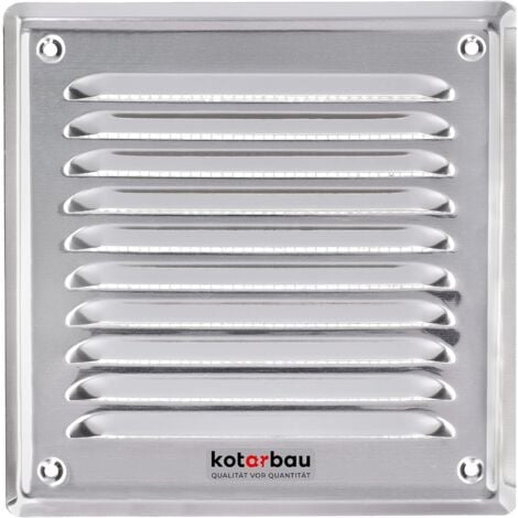 KOTARBAU Grille de Ventilation 165 x 165 mm en Acier Inoxydable Grille D'aération avec Moustiquaire Résistante à la Corrosion