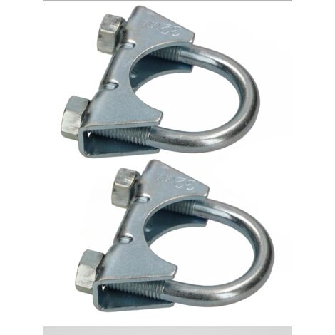 Kotarbau – Lot de 2 colliers de serrage 32 mm – Acier galvanisé – Pour montage d'antennes, tuyaux, mâts – Résistant à l'humidité et aux acides