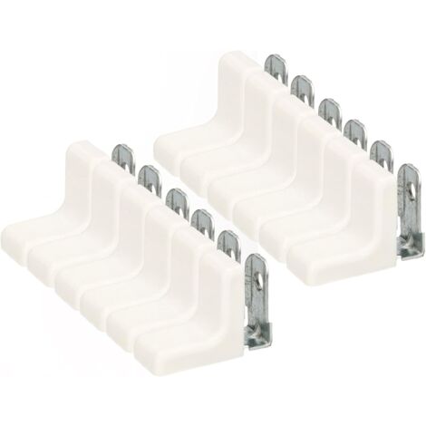 KOTARBAU Lot de 25 supports d'étagère en métal avec revêtement en plastique pour meubles Blanc