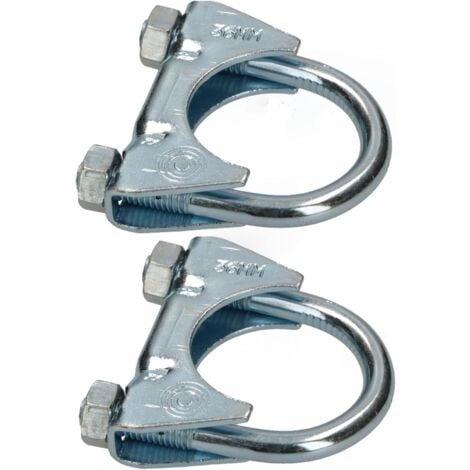 KOTARBAU - Lot de 2 colliers de serrage pour tuyau d'échappement - 36 mm - Pour montage d'antennes, de tuyaux, de mâts - Collier de serrage universel pour raccords de tuyaux