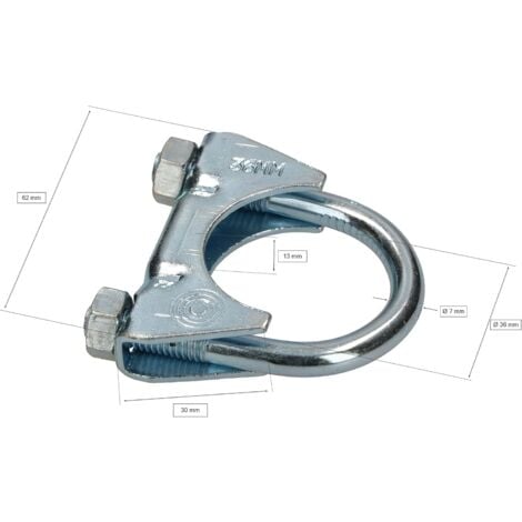 KOTARBAU - Lot de 2 colliers de serrage pour tuyau d'échappement - 36 mm - Pour montage d'antennes, de tuyaux, de mâts - Collier de serrage universel pour raccords de tuyaux