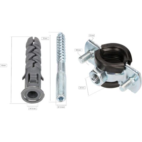 KOTARBAU Lot De 10 Colliers De Serrage 1" Avec Joint Caoutchouc - Support Tuyauterie Anti-vibration