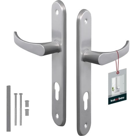 Kotarbau® - Garniture de porte - 72 mm - En aluminium - Montage à gauche et à droite - Cuivre - Idéale pour cylindre profilé ou porte de chambre