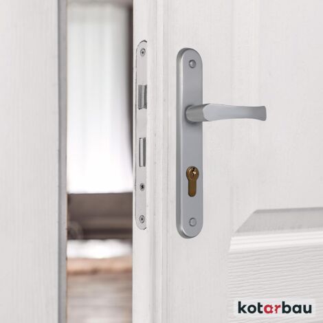 Kotarbau® - Garniture de porte - 72 mm - En aluminium - Montage à gauche et à droite - Cuivre - Idéale pour cylindre profilé ou porte de chambre
