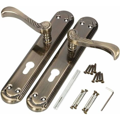 Kotarbau – Poignée de porte intérieure 72 mm PZ – Métal nickelé – Compatible BB/PZ – Installation facile sur portes gauche/droite – Résistante aux intempéries