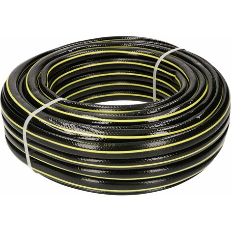 KOTARBAU Tuyau d'arrosage 1/2" 50 m renforcé 4 couches Noir/jaune professionnel pour arroser les plantes