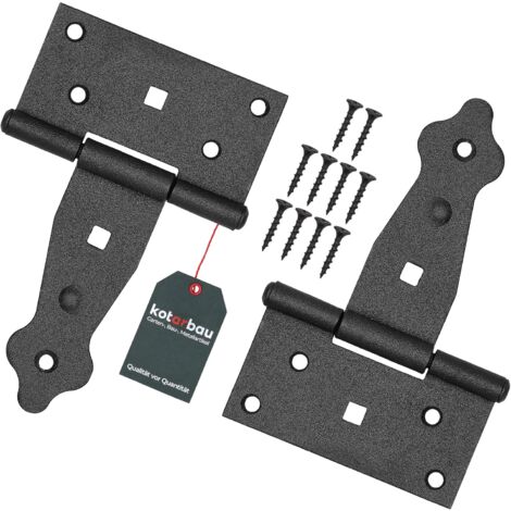 KOTARBAU Lot de 2 suspensions en croix de 100 mm - Pour porte de jardin - Revêtement par poudre (100 mm) (1/5)