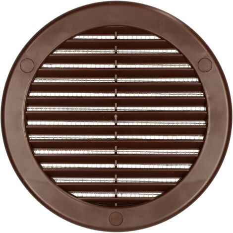 Kotarbau – Grille d'aération ronde 100 mm marron avec moustiquaire – Pour ventilation intérieure – Installation facile avec vis fournies