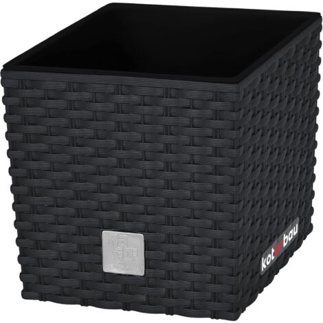 Kotarbau – Pot de fleurs anthracite 233 mm – Cache-pot avec pot intérieur amovible – Résistant aux UV et aux basses températures – Pour intérieur et extérieur