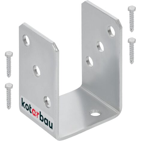 Kotarbau – Support de poteau en U à visser 70 mm – Galvanisé à chaud – Fixation rapide sur bois et béton – Résistance à la corrosion