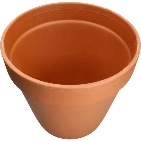 KOTARBAU Lot de 2 pots de fleurs en terre cuite Ø 17 cm avec bord pour l'intérieur et le jardin