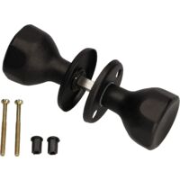 Kotarbau – Bouton de porte rotatif noir – Garniture en acier laqué – Diamètre 48mm – Installation facile sur bois, métal, PVC – Pour portes jusqu'à 80mm d'épaisseur