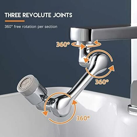 Rallonge de robinet universelle rotative à 1080 °, bras robotique rotatif à  grand angle, robinet universel à filtre anti-éclaboussures, robinet avec 2