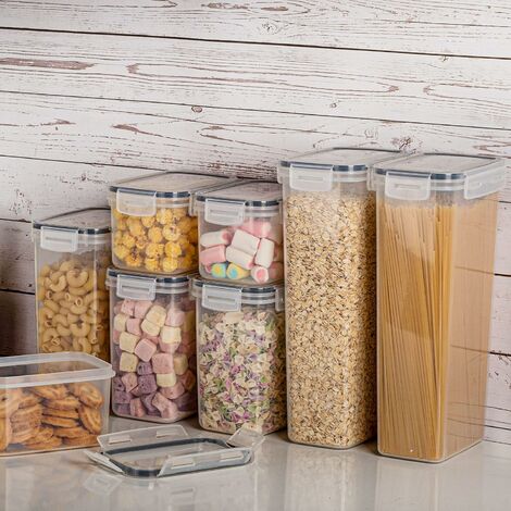 Acheter Organisateur de cuisine à domicile 6 grilles, conteneur de stockage  en plastique, boîte de rangement des aliments, bocaux en vrac pour  distributeur de céréales en vrac 2022