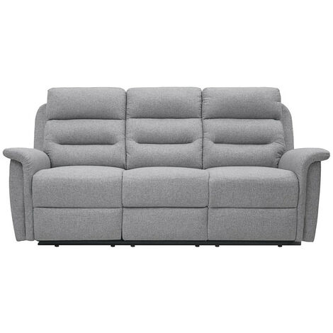 Usinestreet – Canapé de relaxation 3 places en tissu gris clair – Mécanisme manuel – Ressorts ensachés pour confort optimal – Dimensions 207x98x99cm