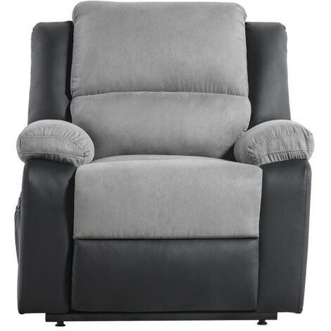 Fauteuil de relaxation releveur électrique gris et PU noir - VALIA