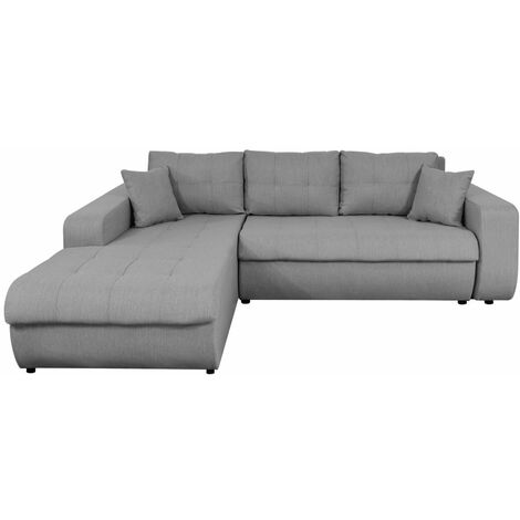 Canapé d'angle convertible 4 places en tissu – Large méridienne – Dimensions 246 x 188 x 80 cm – Couchage 140 x 196 cm – Usinestreet