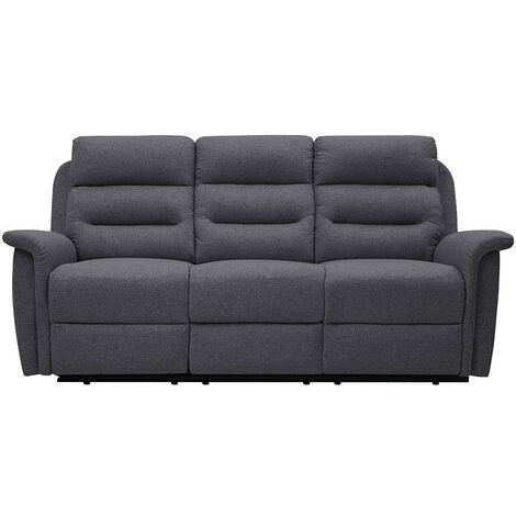 Usinestreet – Canapé relax 3 places en tissu gris foncé – Inclinaison jusqu'à 170° – Repose-pieds relevable – Confort optimal avec mousse