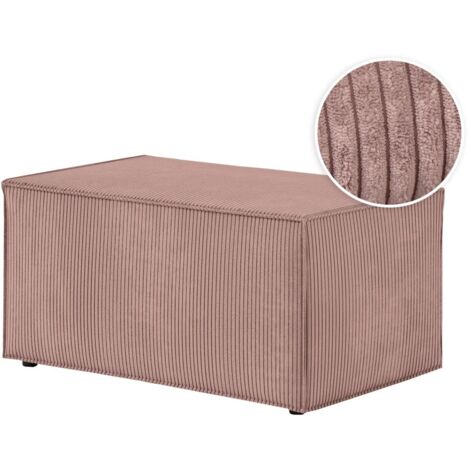 CLARISSE - Pouf en velours côtelé - Vieux rose