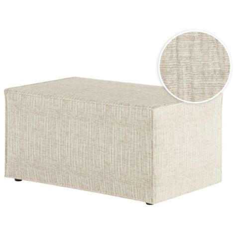 CLARISSE - Pouf en tissu texturé 3D - Beige