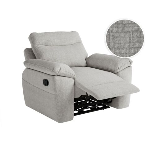 Fauteuil de relaxation manuel ROSS en tissu texturé 3D - Gris clair (1/5)
