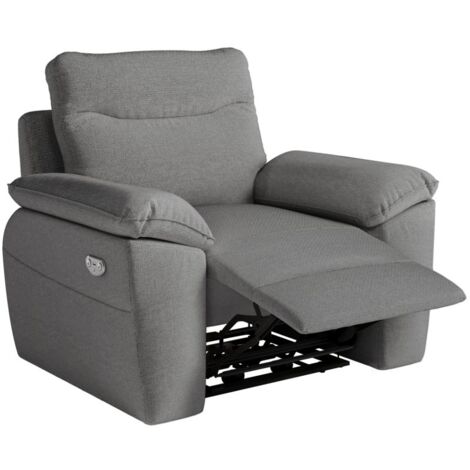 Fauteuil de relaxation électrique ROSS en tissu - Gris (1/5)