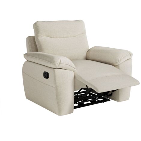 Fauteuil de relaxation manuel ROSS en tissu - Beige (1/5)