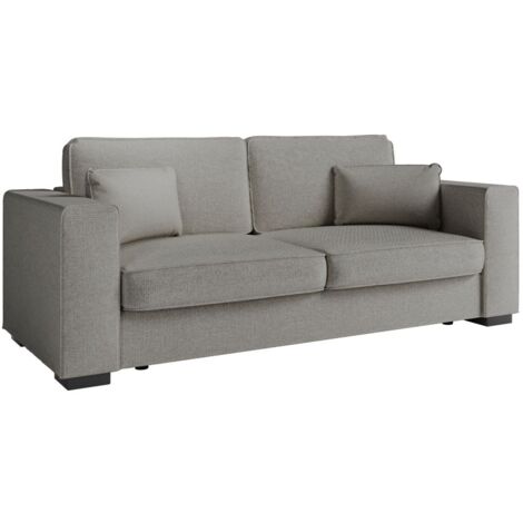 Canapé droit fixe 3 places BELAMI en tissu - Gris (1/5)