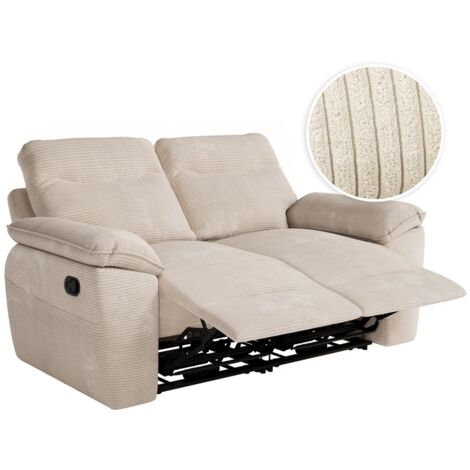 Loungitude – Canapé de relaxation manuel 2 places en velours côtelé – Longueur 260 cm – Confort ajustable – Fabrication européenne (1/5)