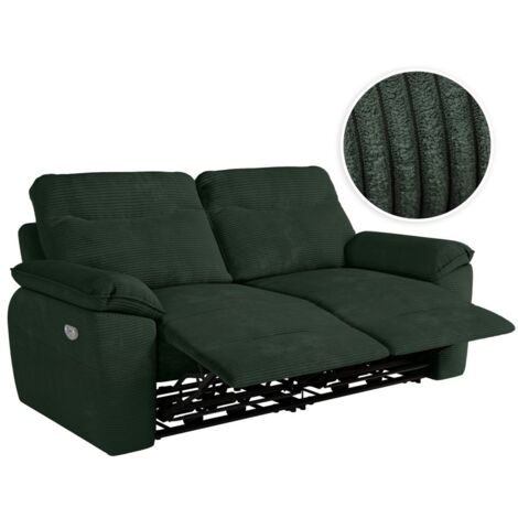 Loungitude – Canapé relax électrique 3 places en velours côtelé – Commande électrique – Prise USB intégrée – Fabrication européenne (1/5)