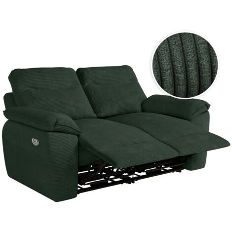 Loungitude – Canapé relax électrique 2 places en velours côtelé – Commande électrique – Prise USB intégrée – Fabrication européenne (1/5)
