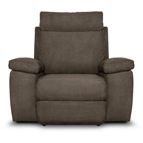 Fauteuil de relaxation électrique HOUDA en tissu - Taupe (1/2)