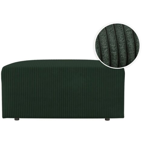 Pouf ROMANE en velours côtelé - Vert foncé