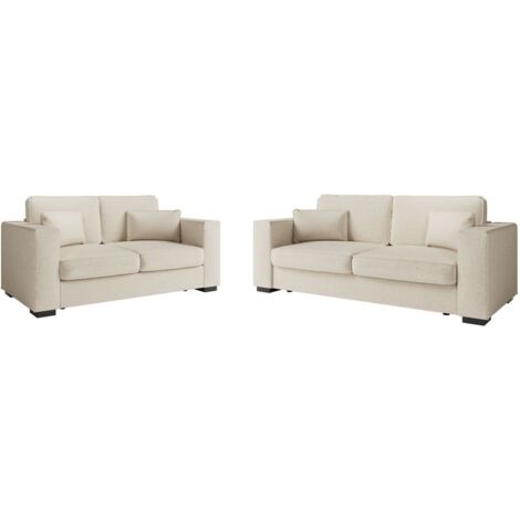Ensemble canapés 2 places et 3 places BELAMI en tissu - Beige (1/5)