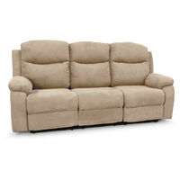 Canapé de relaxation manuel 3 places en tissu BONA - Beige