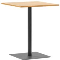 Table à manger carrée TRAKT avec plateau finition chêne et pieds en métal noir - 60x60 cm - Bois