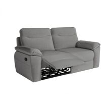 Canapé de relaxation manuel ROSS 3 places en tissu - Gris