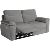 Canapé de relaxation électrique ROSS 3 places en tissu - Gris