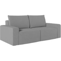 Canapé droit fixe 2 places ROMANE en tissu Easy Clean antitache - Gris
