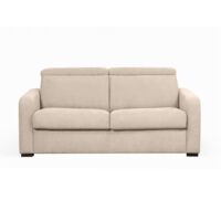 Canapé CAROLE convertible 3 places couchage quotidien 140x190cm en tissu - Beige