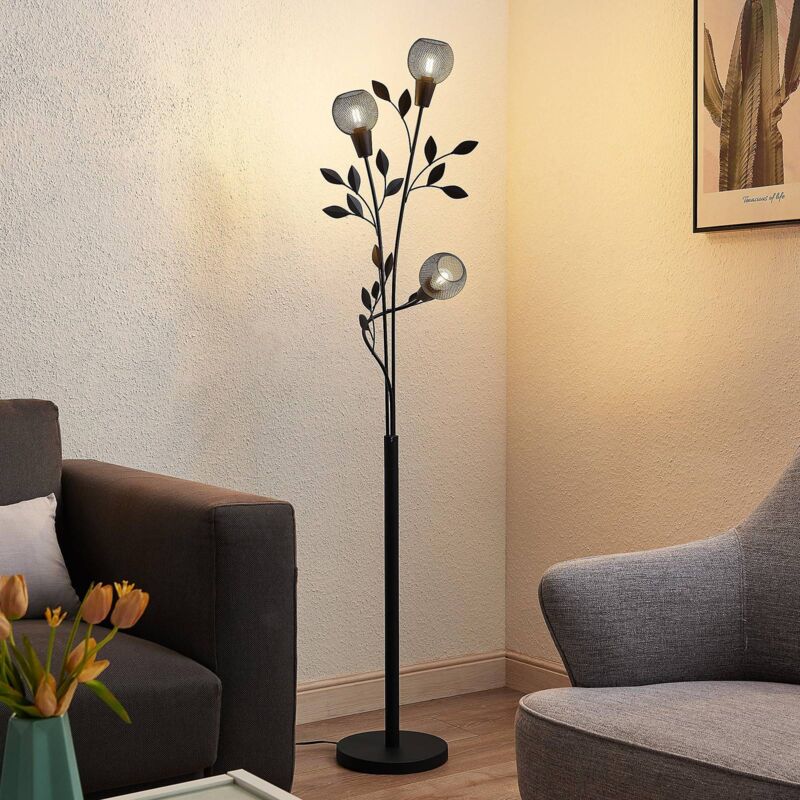 Floor Lamp 'Thoralf' In Black Made Of Metal For E.g. Living Room & Dining Room (1 Light Source, E27) From Lindby | Standard Lamp - View #2