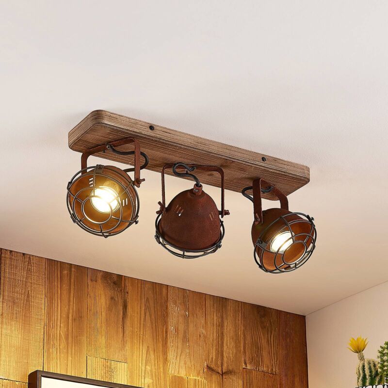 Lindby Ceiling Light Mitis Dimmable (Industrial Design) In Brown For E.g. Living Room & Dining (2 Light Sources, GU10) From Floodlight Spotlight