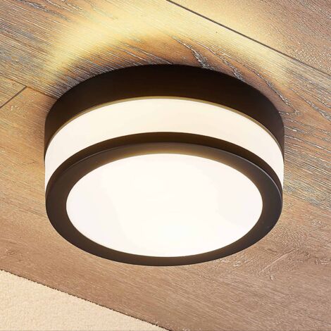 Lindby 'Flavi' Dimmable Ceiling Light - Modern 2-Light Silver Fixture, IP44 Rated For Bathroom, E27 Bulbs Required