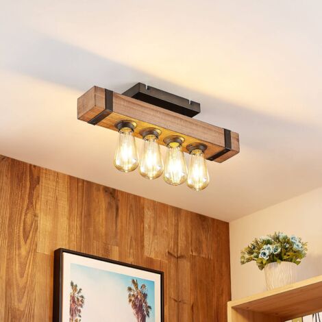 Ceiling Light 'Sverina' made of Wood for Living Room & Dining Room