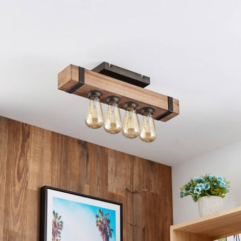 Ceiling Light 'Sverina' made of Wood for Living Room & Dining Room