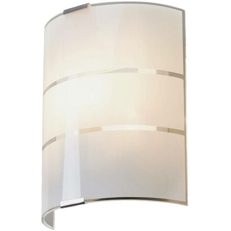 Vincenzo Glass Wall Lamp - White satin-finished, clear, chrome