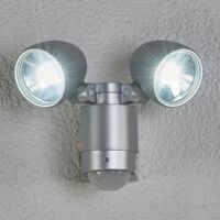 Outdoor Wall Light 'Todora' (modern) in Silver made of Aluminium (3 light sources,) from Lindby | wall lamp for exterior/interior walls, house, terrace & balcony