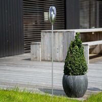 Jari atmospheric solar-operated garden light - Stainless steel, clear